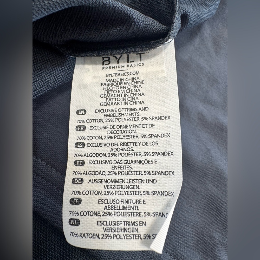 Bylt Basics Women’s LUX Relaxed Tee Shirt Vintage Navy Color Size XL NWT - Picture 10 of 10